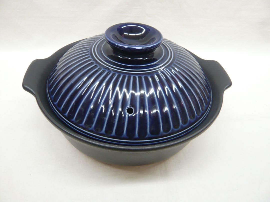 『菊花 瑠璃釉 土鍋 9号』萬古焼 日本製 ガス・IH対応