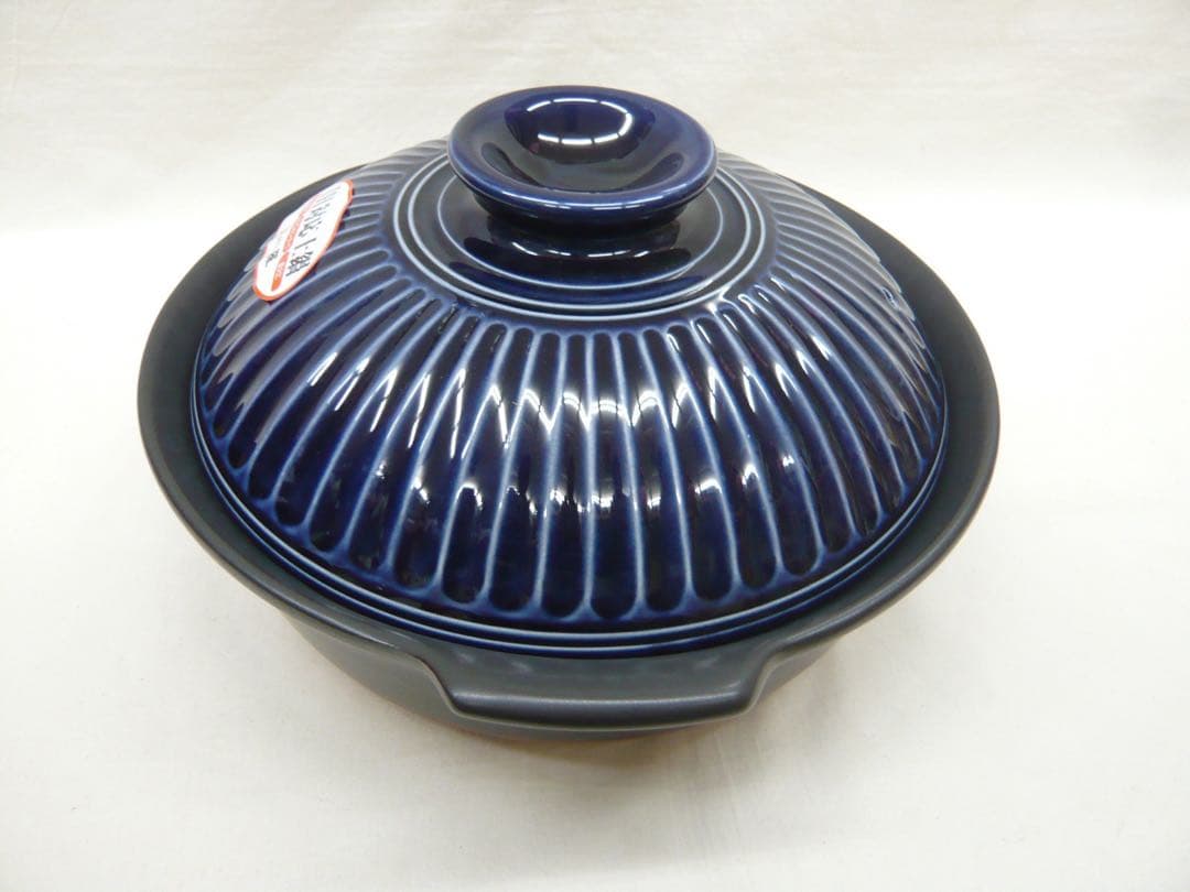 『菊花 瑠璃釉 土鍋 9号』萬古焼 日本製 ガス・IH対応