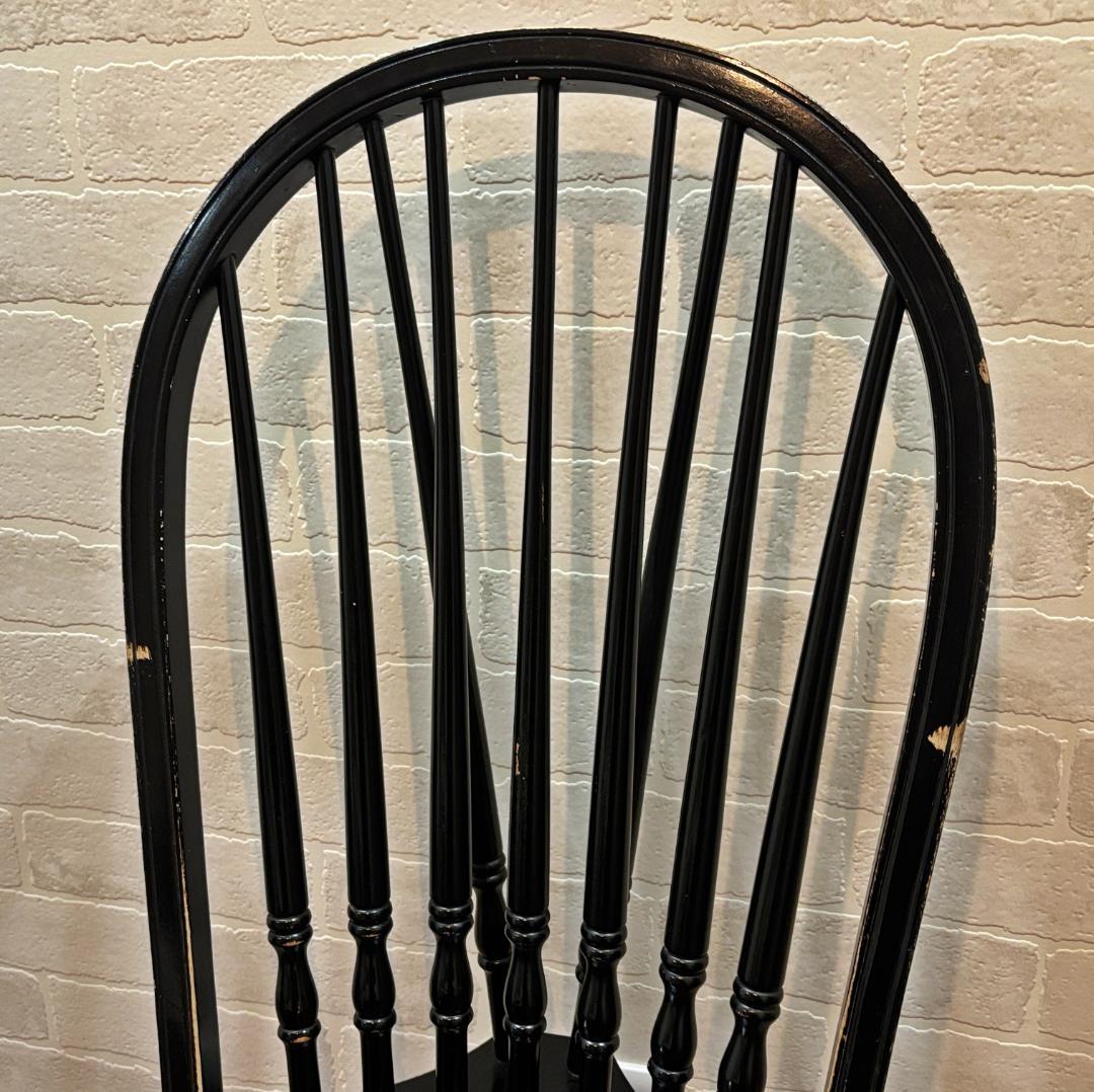 秋田木工 アンティーク レトロ ブラック スピンドルバック ウィンザー