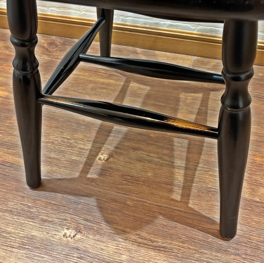 秋田木工 アンティーク レトロ ブラック スピンドルバック ウィンザー