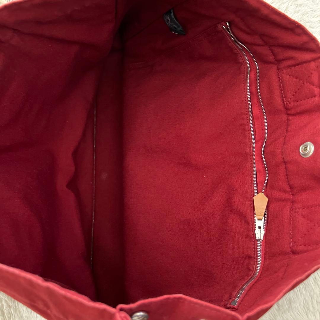 HERMES エルメス フールトゥMM キャンバス トートバッグ レッド - メルカリ