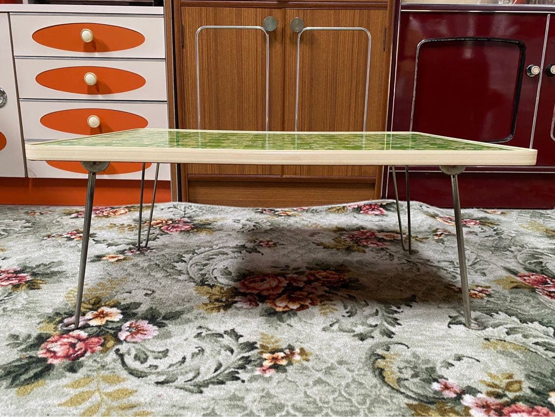 花柄 折りたたみテーブル インテリア 昭和レトロ レトロポップ