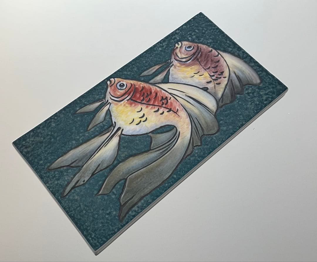 Meissen マイセン/※珍品 1級品 陶板 金魚　魚 美品