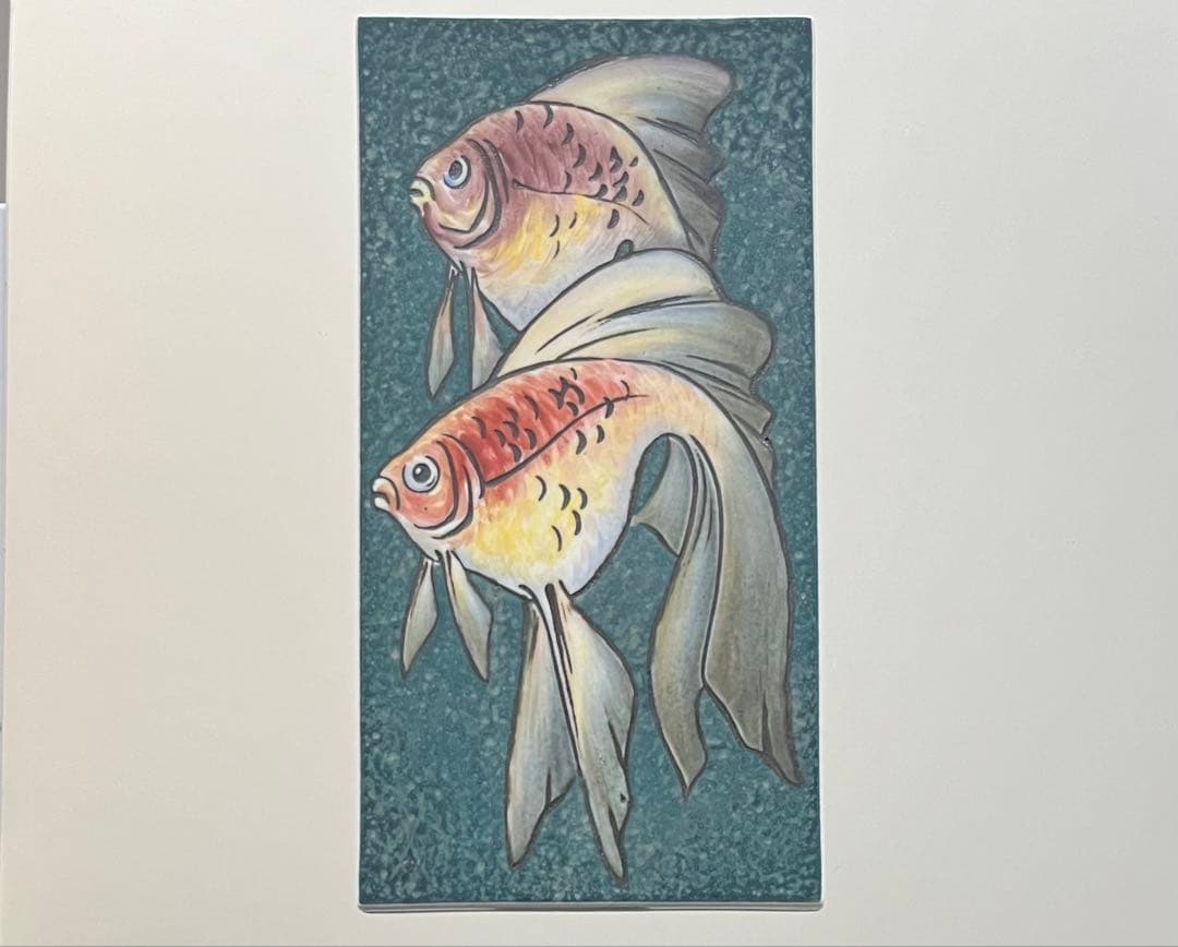 Meissen マイセン/※珍品 1級品 陶板 金魚　魚 美品