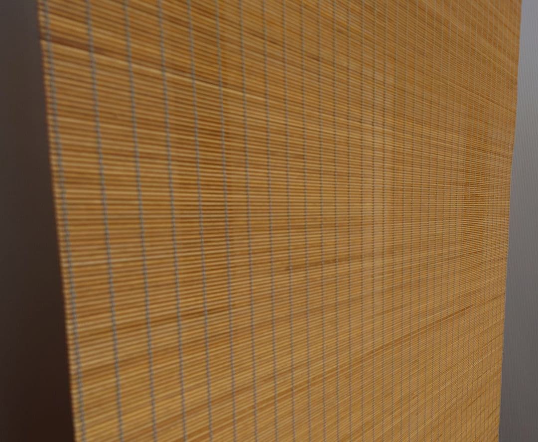 衝立間仕切りパーテーション　１枚式　木スダレ調シンプル衝立　ブラックフレーム