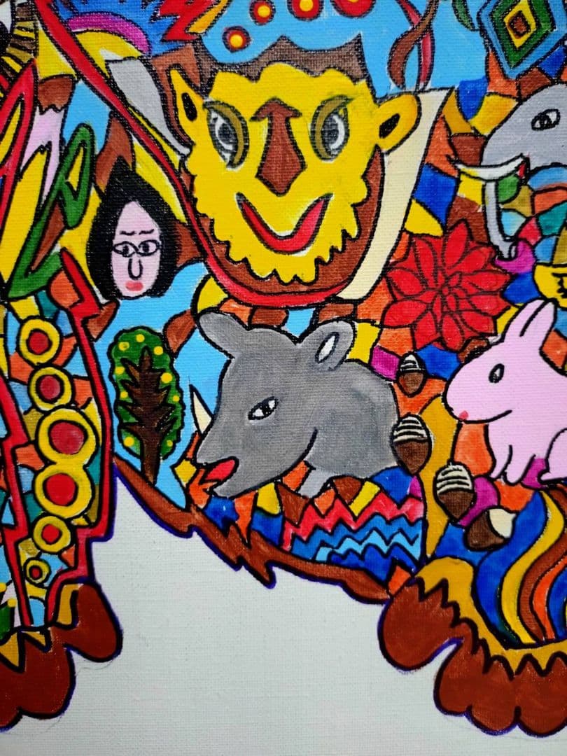 F6号】ジミー大西【ゴリラ】手描き作品/表裏サイン/油彩/アクリル/絵画