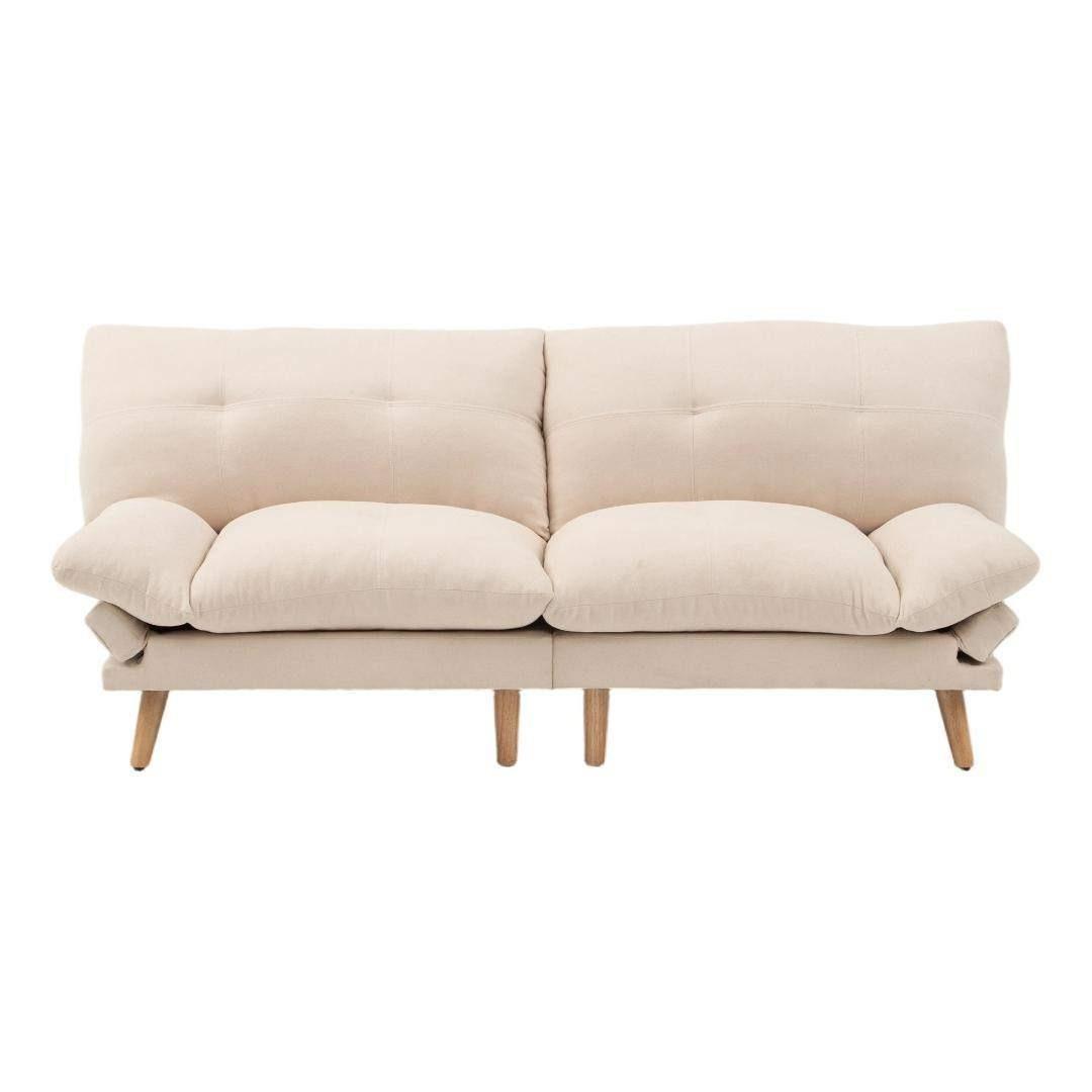 多機能ソファベッド 2人掛け リネン素材 コンバーチブルソファ リビング・寝室用