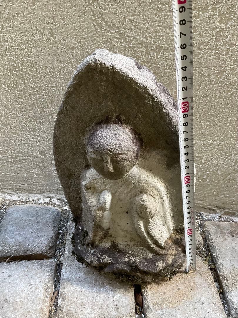 宝珠地蔵　地蔵菩薩　石仏　仏像　高さ約35cm　新潟県　江戸時代　仏教美術