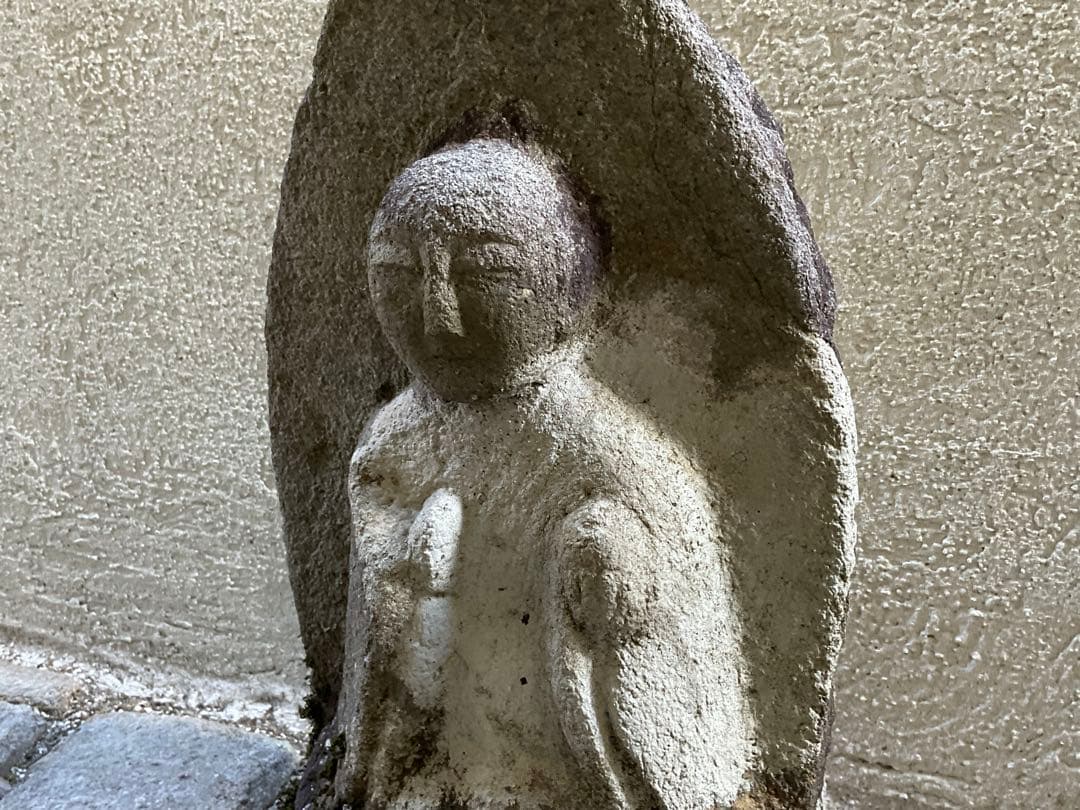 宝珠地蔵　地蔵菩薩　石仏　仏像　高さ約35cm　新潟県　江戸時代　仏教美術