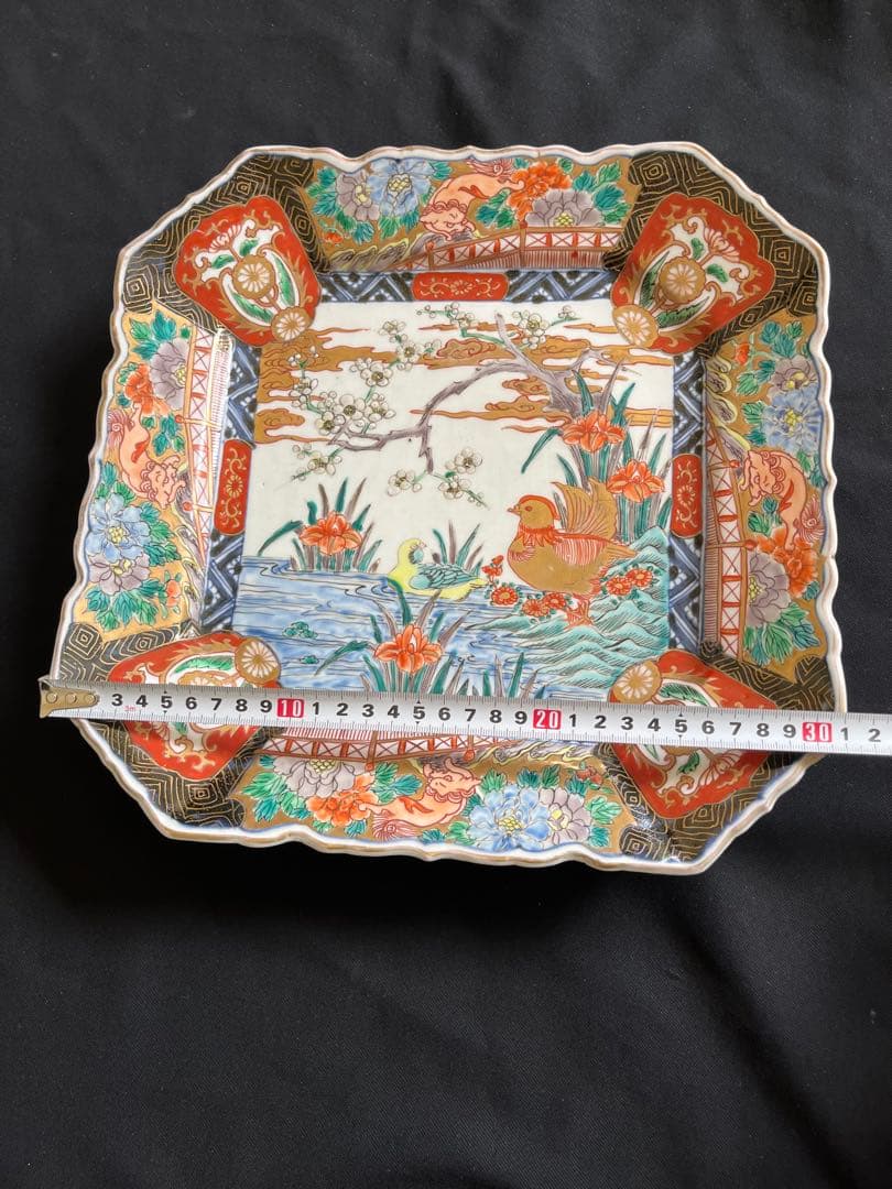 有田焼 伊万里焼 古伊万里 金彩 色絵 三ツ皿 大中小 管理A3455 大皿