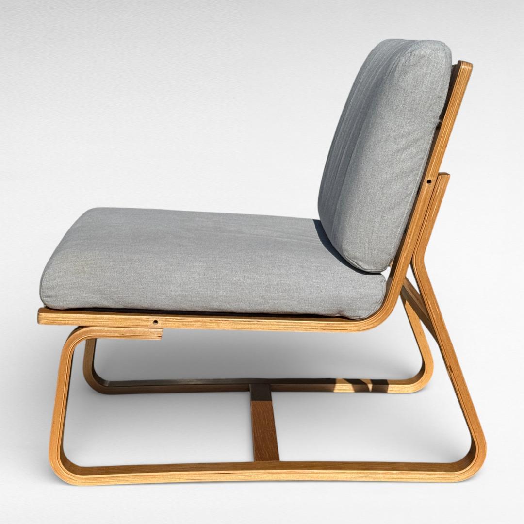 無印良品 ソファチェア オーク材 デニムカバー