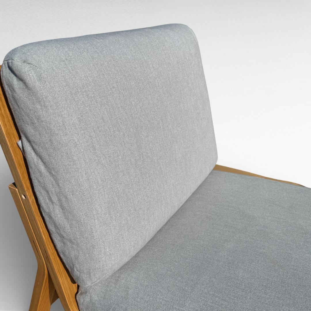 無印良品 ソファチェア オーク材 デニムカバー