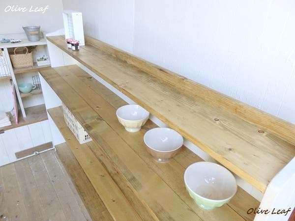 サイズ、デザインオーダー可！超ワイド4段ラック●シャビーホワイト●受注製作