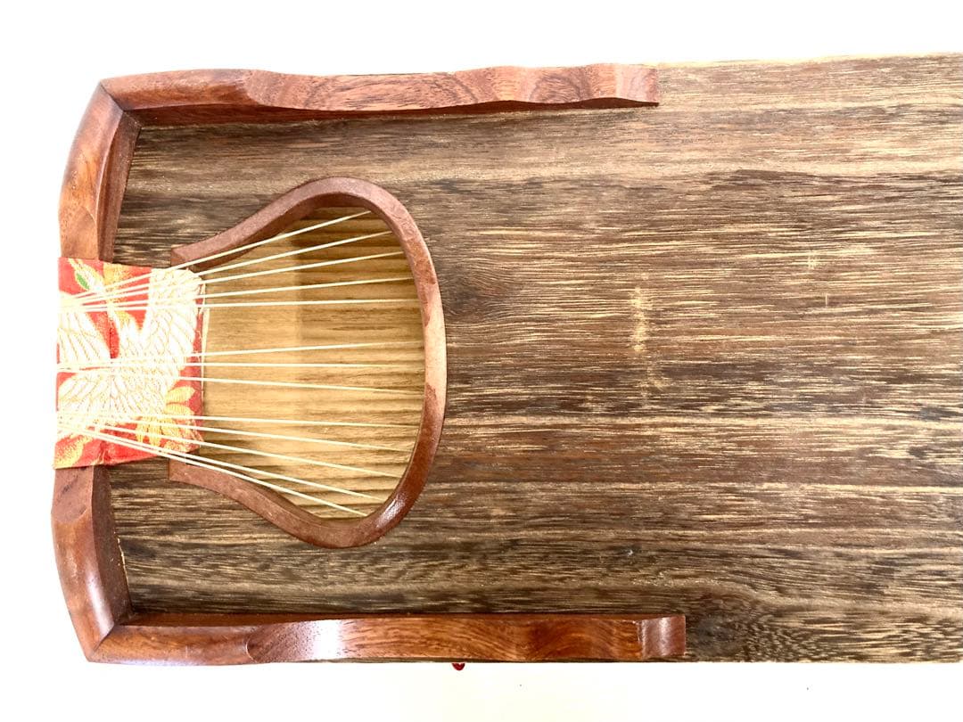 ◆和琴◆13弦琴 全長183cm 琴柱／口前カバー／琴爪／丸袋付【引き取り歓迎】