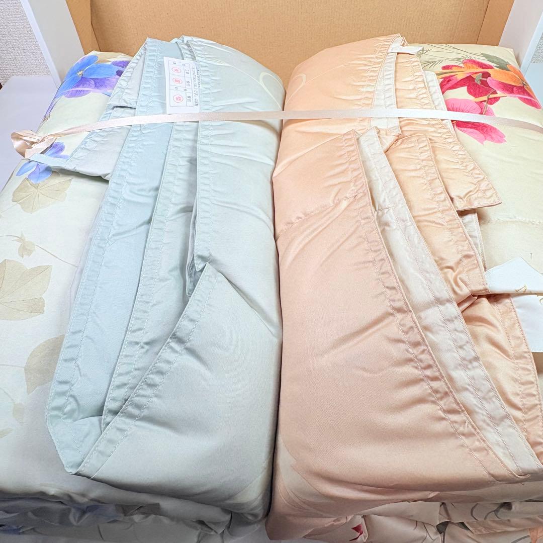 NINA RICCI ニナリッチ　洗える羽毛肌掛け布団2P 花柄　ペア