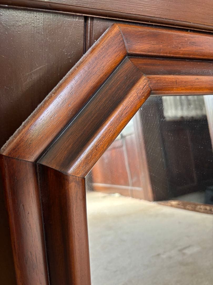 【希少品!!】イタリア製　無垢　八角形　ヴィンテージ壁掛け鏡