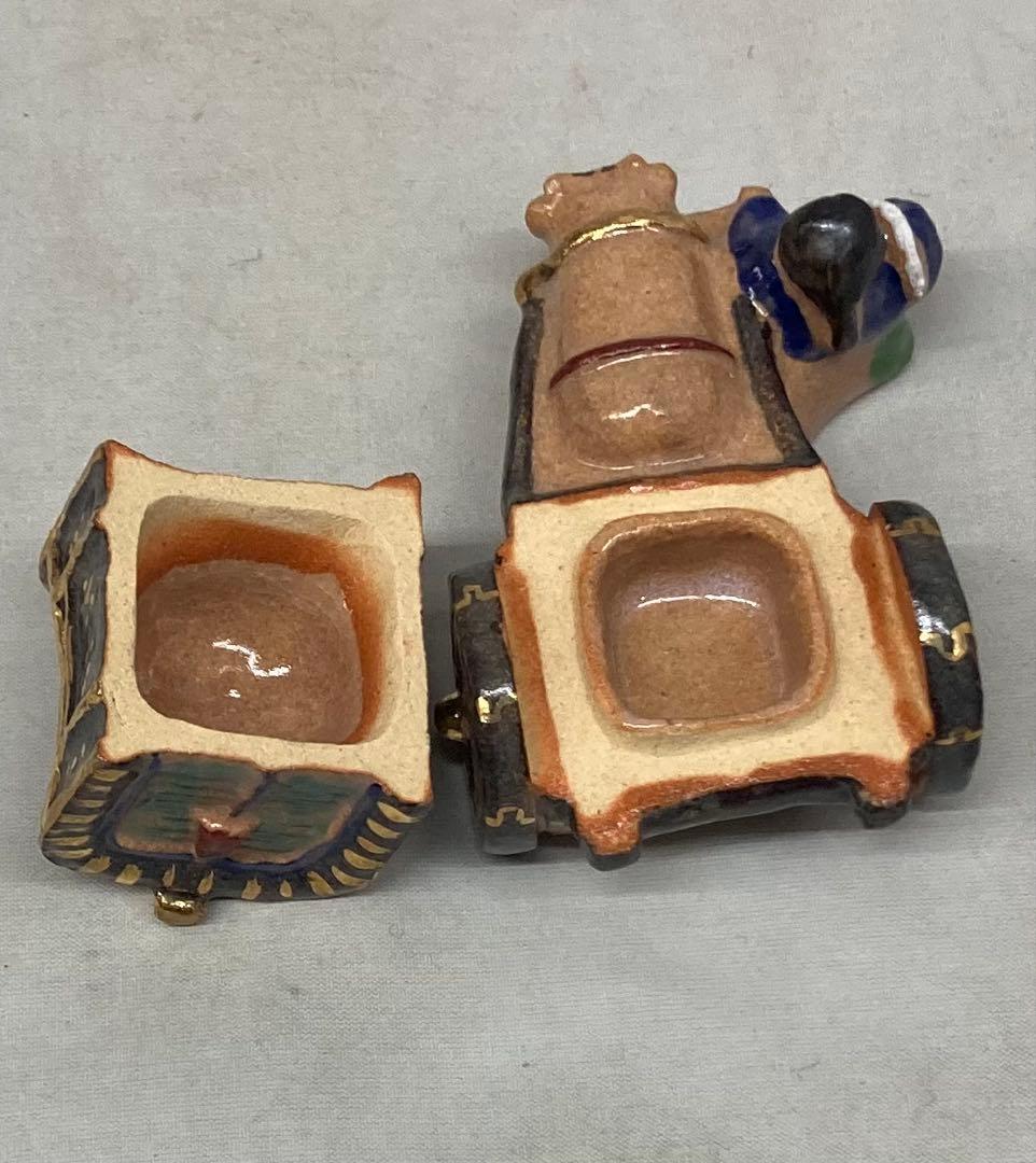 B526s「牛車童狩衣 香合」長谷川剛作 共箱 一陶人窯 埼玉 茶道具