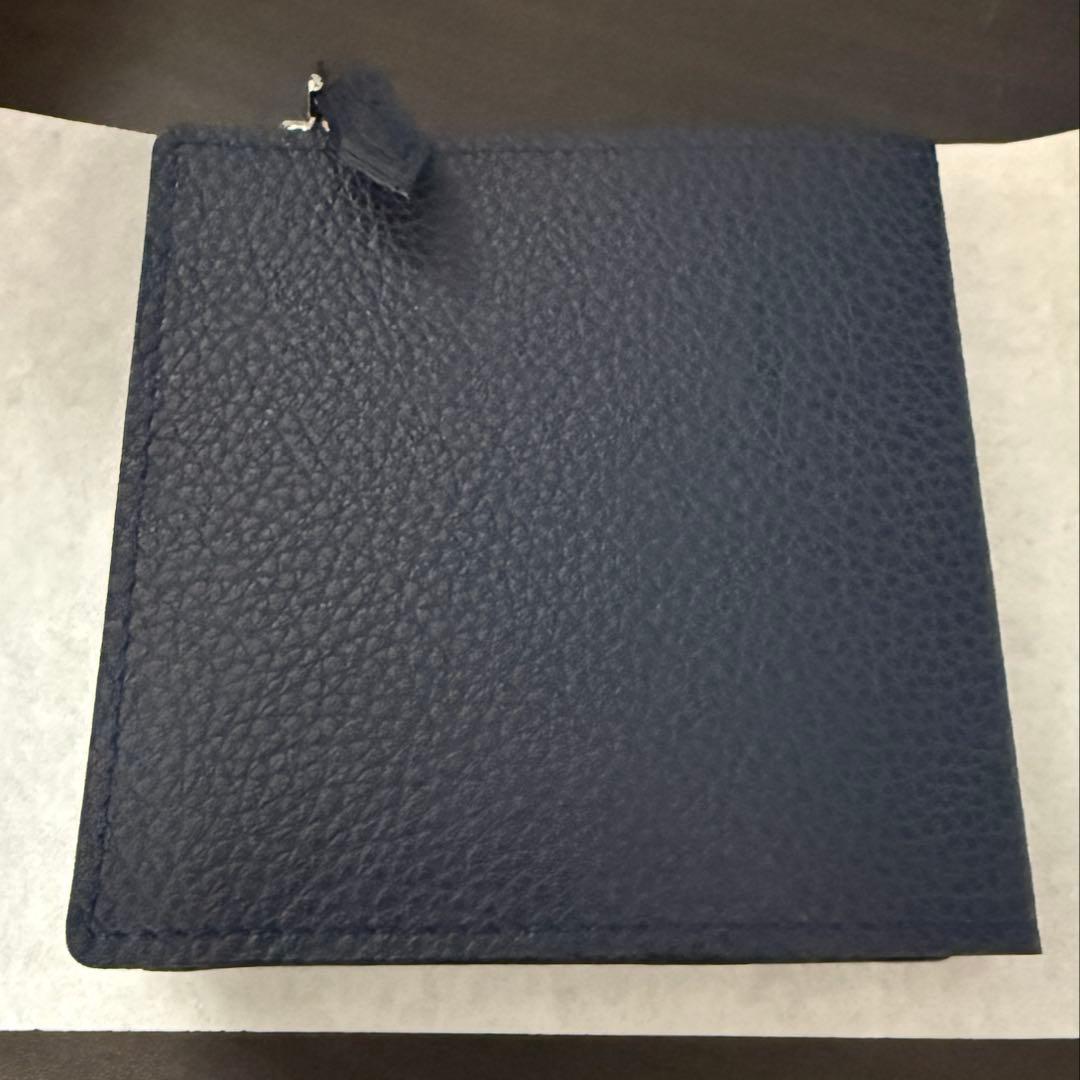 新進工房　Care ネイビー レザー ミニ財布 新品