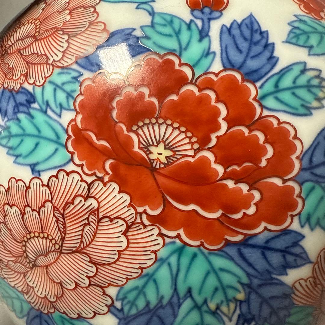 十三代 酒井田柿右衛門 錦菊花鳥文花瓶 十三代