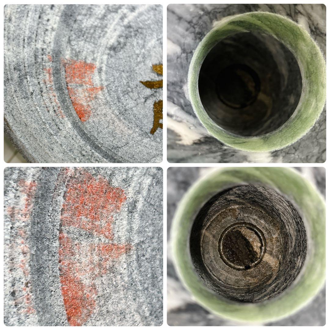 昭和54年製 1979年 大理石 花瓶 壺 山水彫刻 約56cm 14.4kg