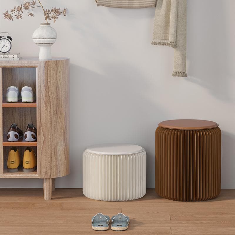 ペーパースツール2点セット椅子クッション付き折りたたみスツール待合室美容室玄関