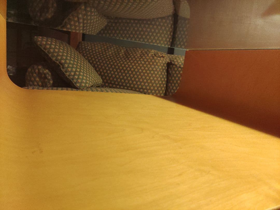 ミッドセンチュリー スペースエイジ プライウッド センターテーブル ガラス