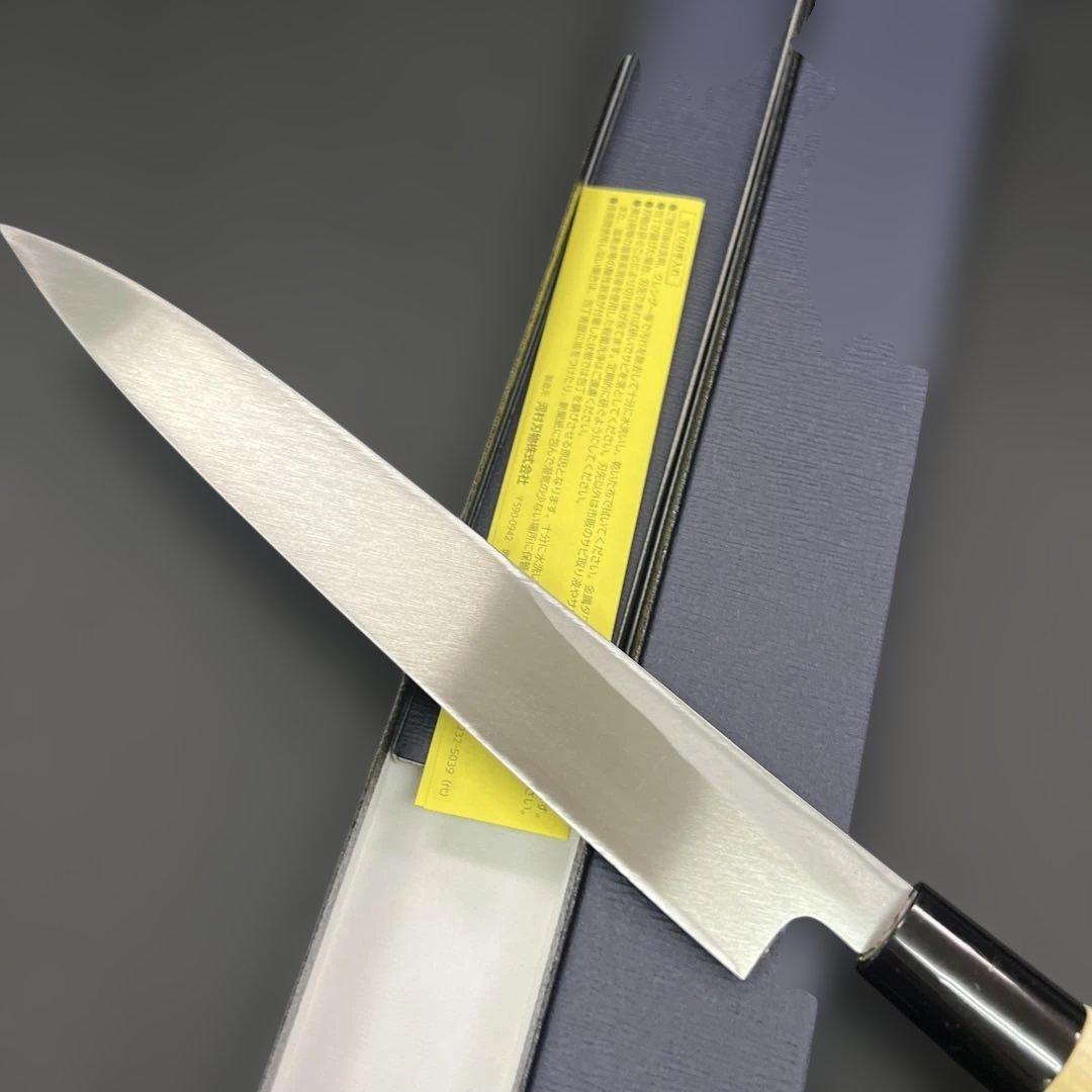 ★新品送料込★源正房はがね鍛造刺身包丁210mm右片刃裏押し化粧箱入り