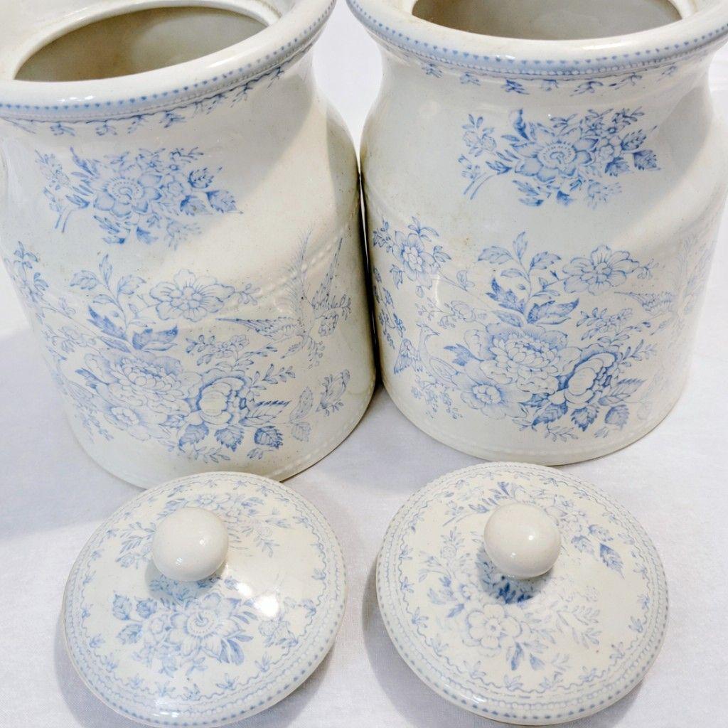 英国Burleigh バーレイ アジアティックフェザンツ 陶器キャニスター