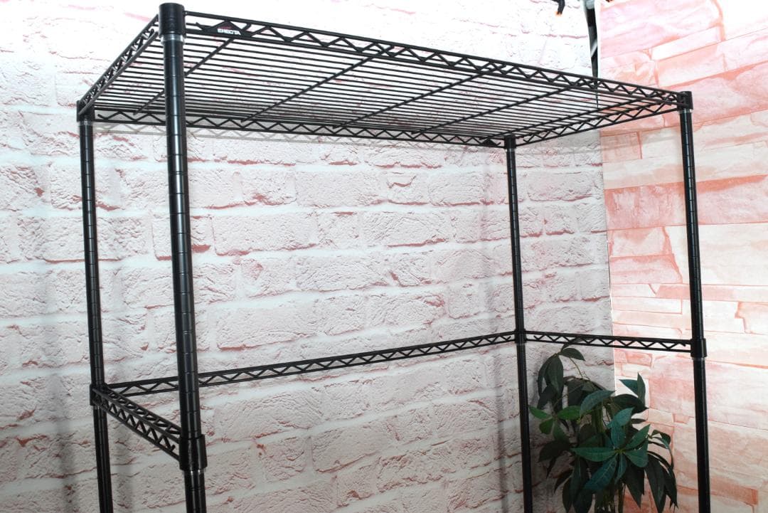 在庫2台】ホームエレクター ワイヤーシェルフ 3方クロスバー ウッド