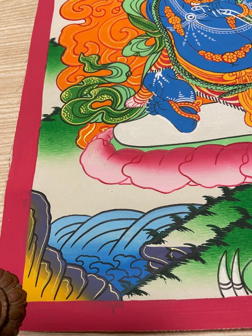 《 チベット密教　1点物 》 手描き　曼荼羅　マハーカーラ　破壊神　仏教　秘仏