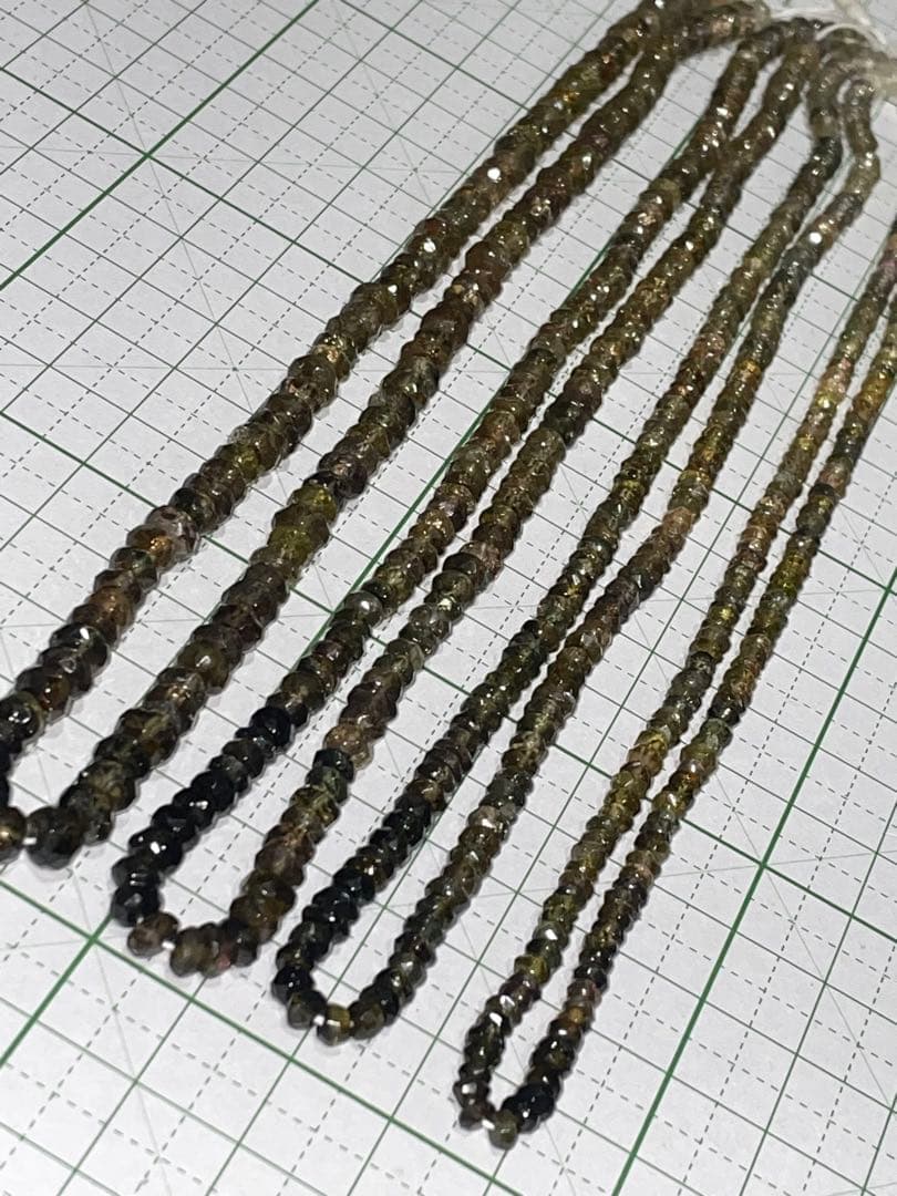 【希少・大粒あり】天然石 ミックストルマリン ボタンカット 4連セット