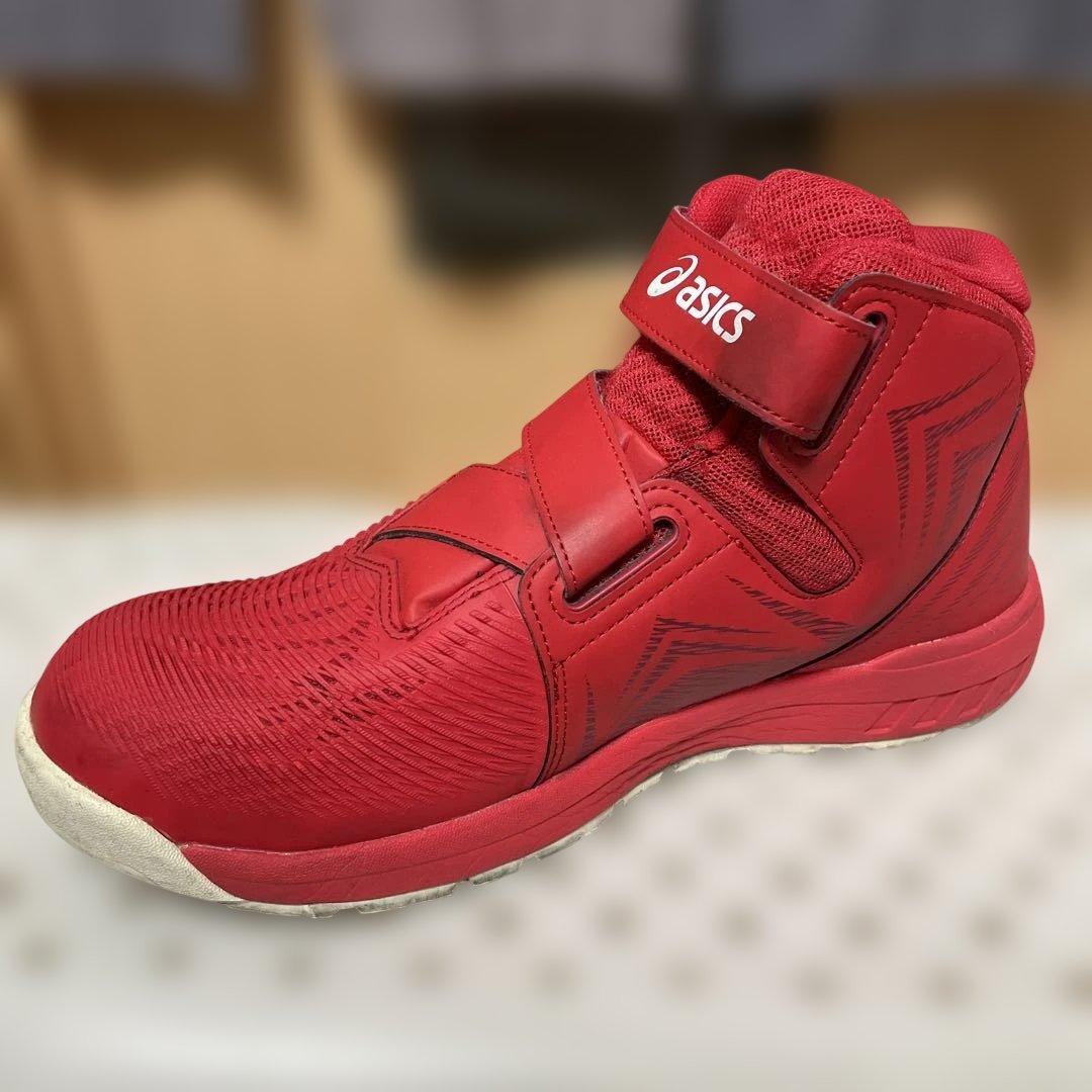 asics 赤 ハイカット安全靴 27.0cm