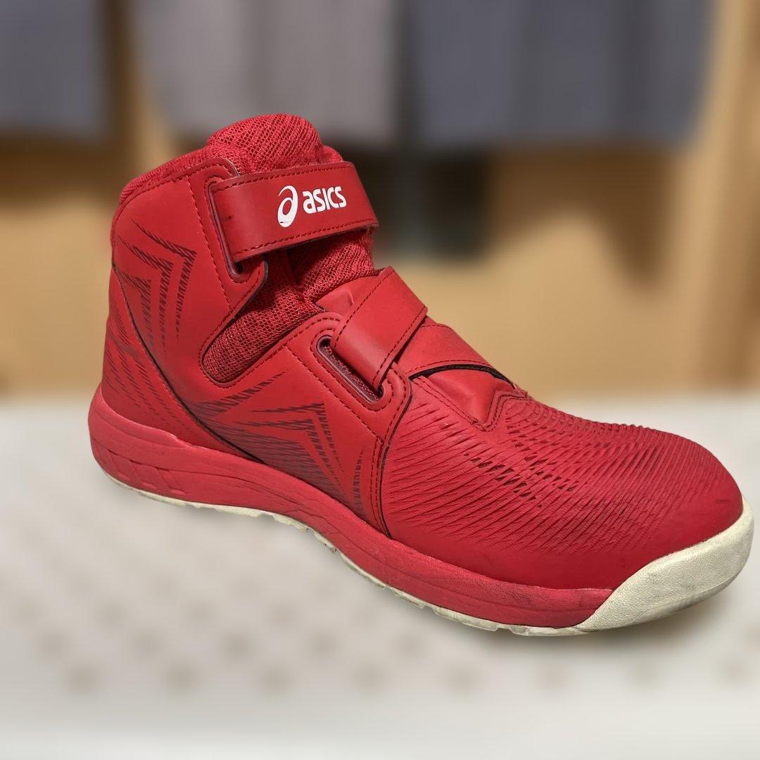 asics 赤 ハイカット安全靴 27.0cm
