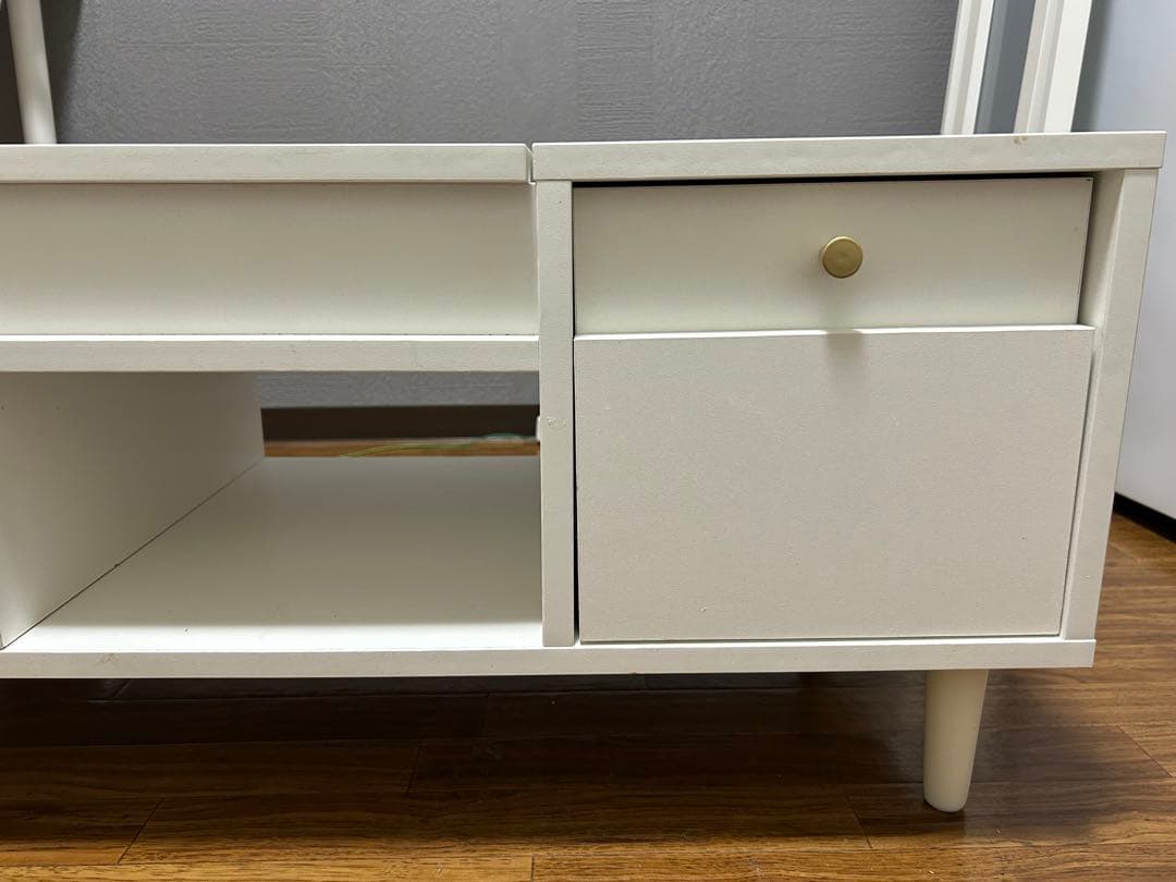 ホワイトドレッサー ミラー付き