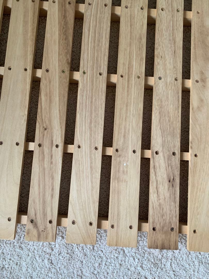 無印 シングルベッドフレーム 木製 オーク材引き出し付き　すのこ　収納