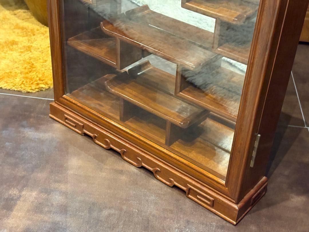 唐木 飾り棚 インテリア アンティーク ビンテージ ミラー 鏡 壁掛け　SZ