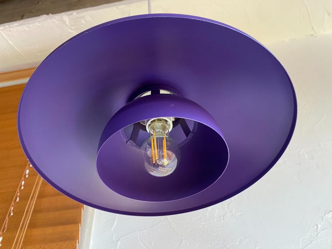 80s ヴィンテージ デンマーク製 E.S Horn ペンダントライト パープル