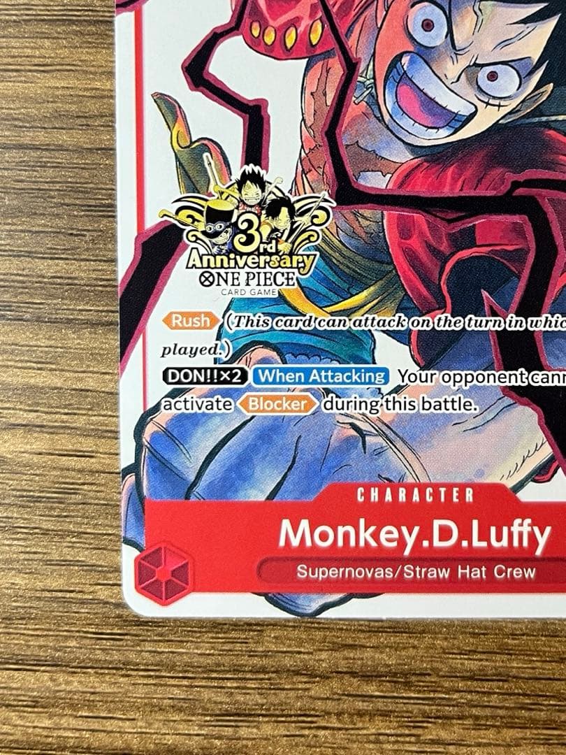 ワンピース　ワンピースカード　ルフィ　3周年　英語　海外