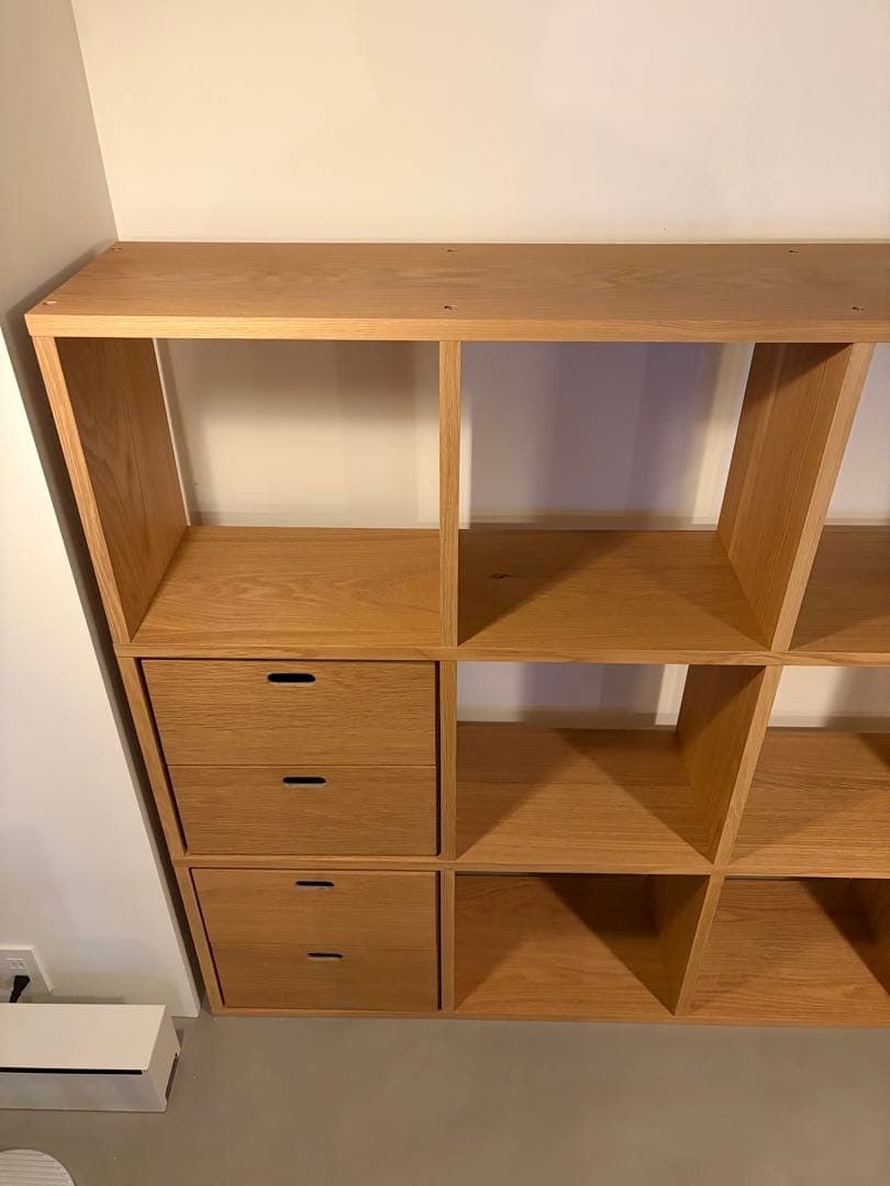 無印良品 スタッキングシェルフ オーク 5段3列（チェスト2つ付き）