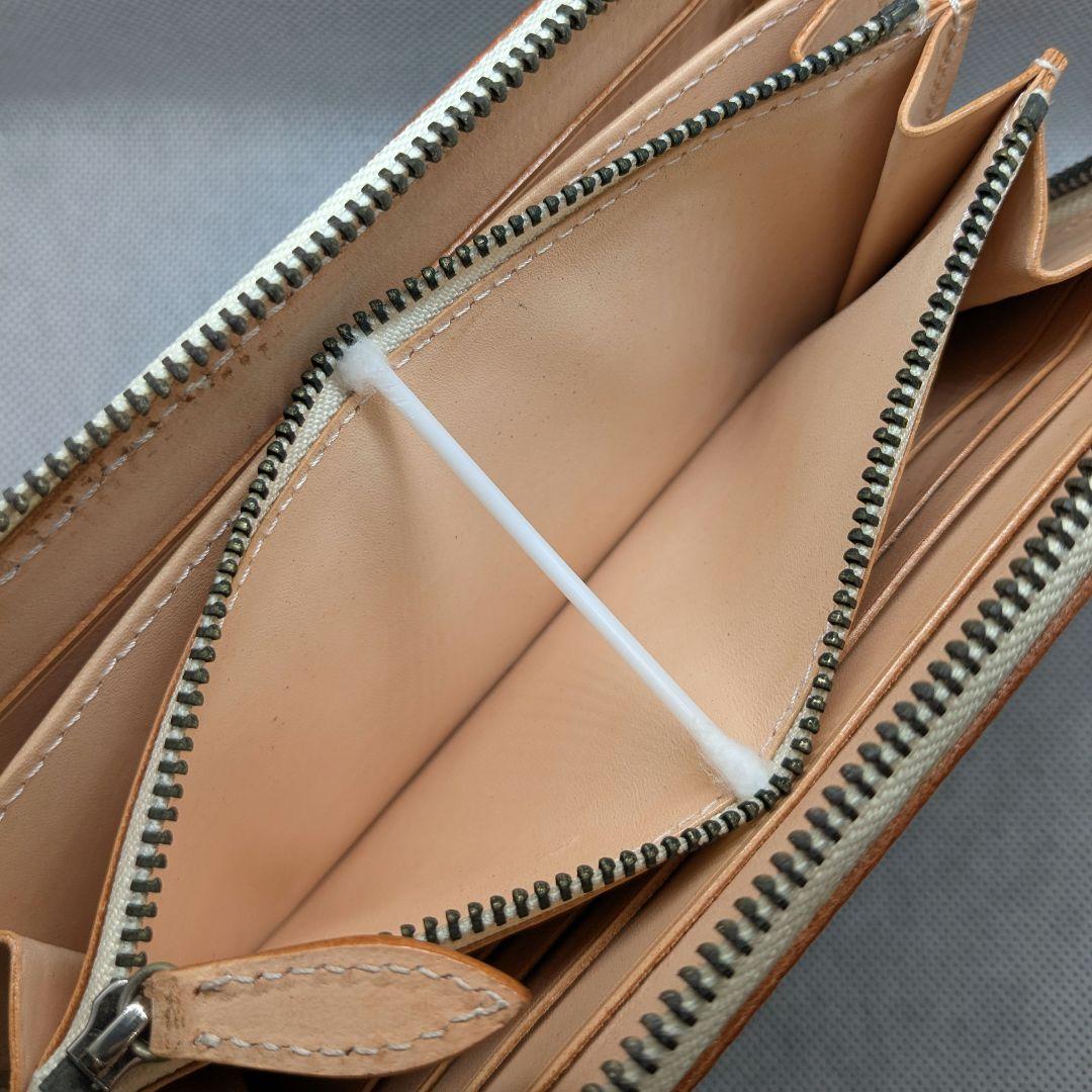 新品ハンドメイド　レザーカービング　ロングウォレット 長財布 ラウンドファスナー