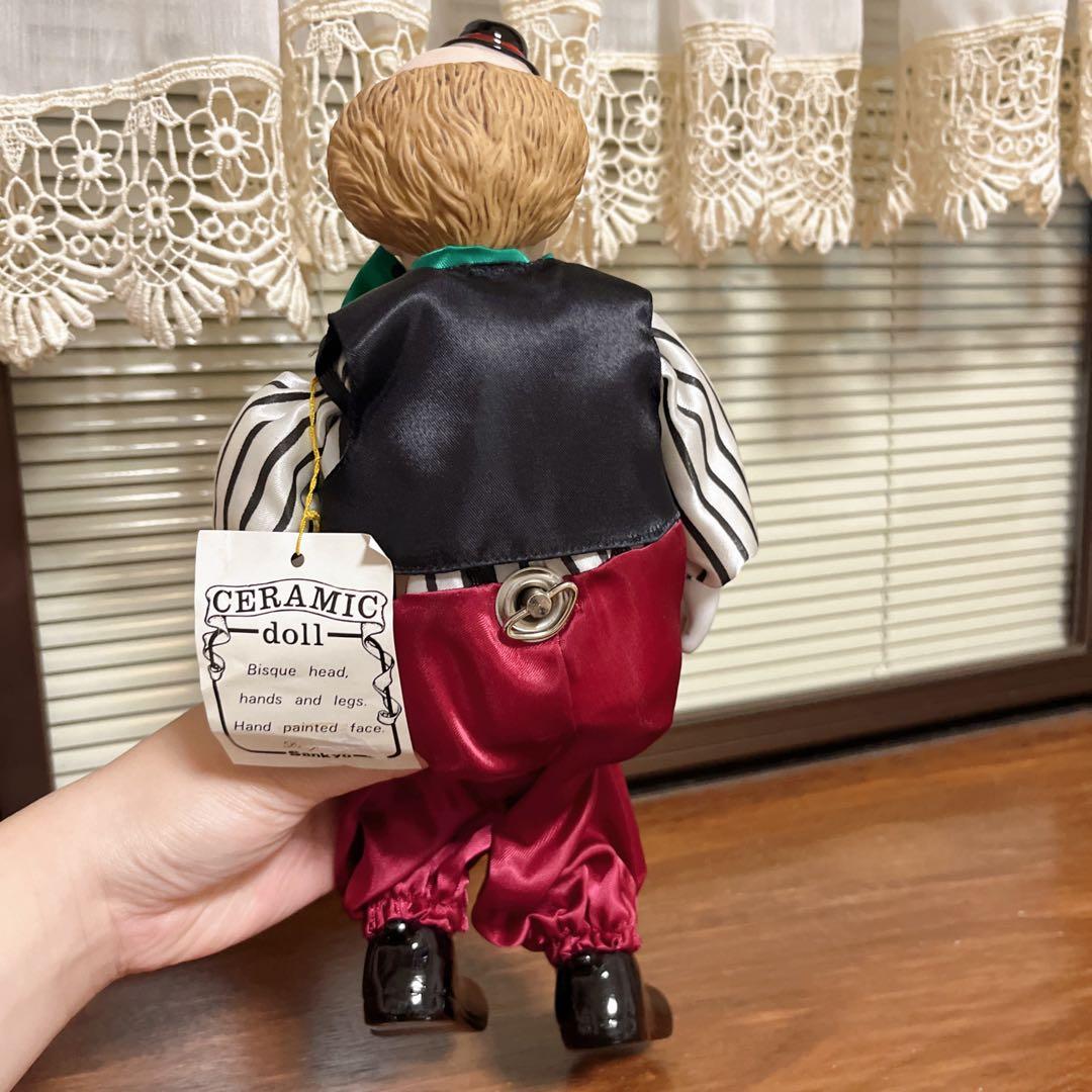 ヴィンテージ　むらいこうじ　ピエロ　セラミックドール　ビスクドール　オルゴール