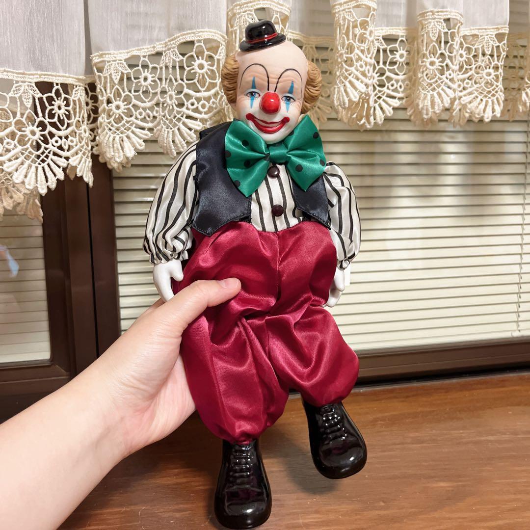 ヴィンテージ　むらいこうじ　ピエロ　セラミックドール　ビスクドール　オルゴール
