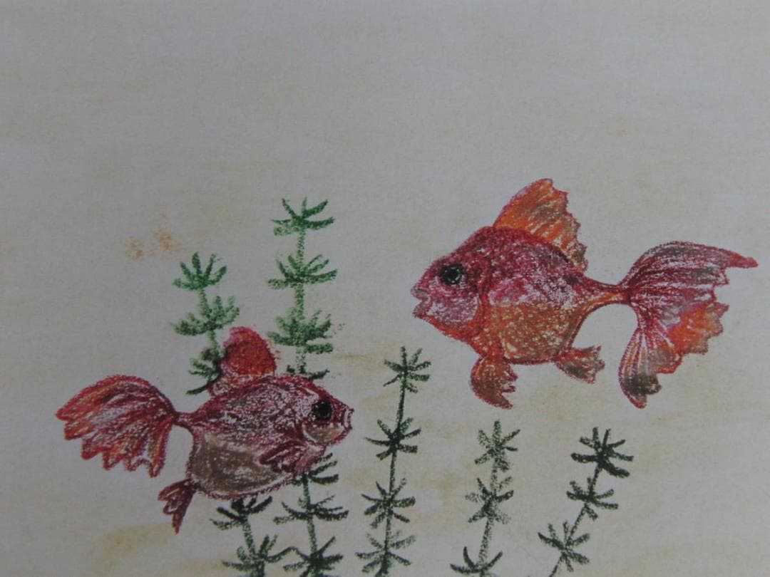 山下清、【金魚】、希少な額装用画集より、美品、日本人画家、新品額装