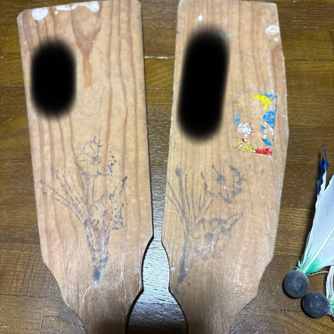昭和初期超レア　実用羽子板　欠損、落書き有り