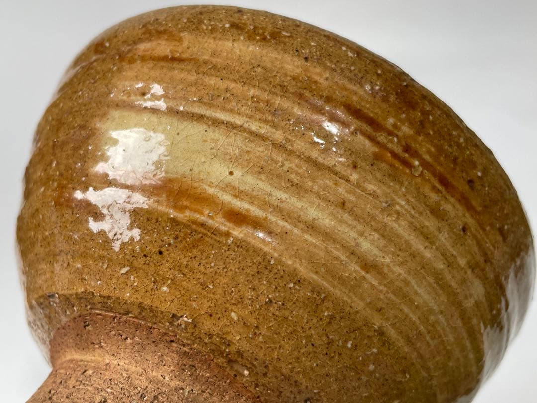 陶芸家 作家物 九代 長岡住右衛門 長岡空味 刷毛目茶碗 伊羅保 出雲