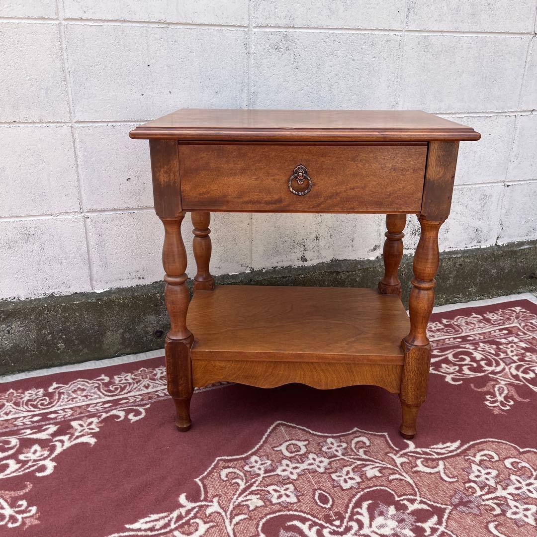 古家具ビンテージ品◾️引き出し付き 飾り棚 ディスプレイ棚 電話台 木製家具