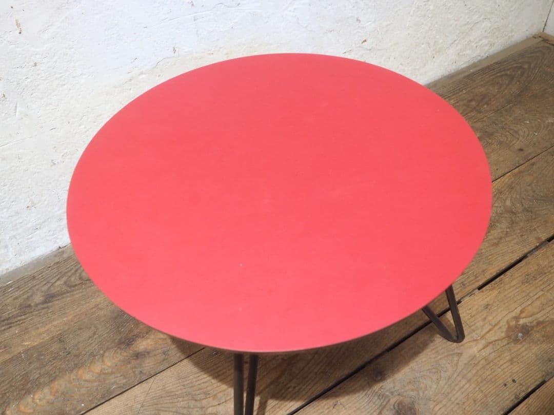 1212 古い鉄脚コーヒーテーブル　陳列台　センター　カフェ　レトロ　ビンテージ