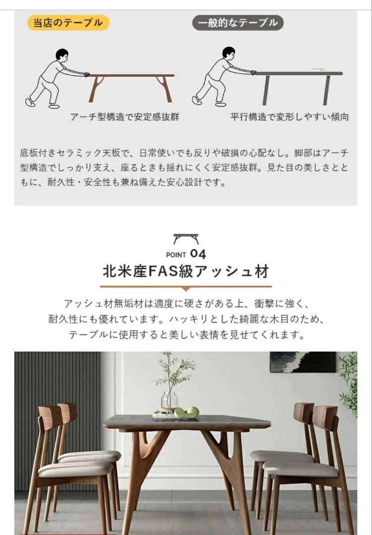 セラミック ダイニングテーブル(グレー艶消し)【130cm】♪̊̈♪̆̈