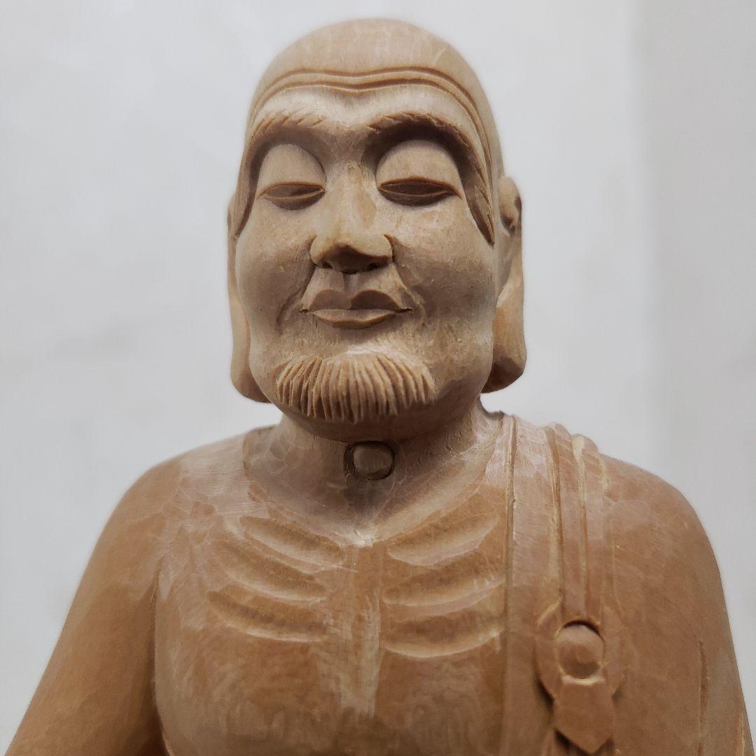 Bフライデー蔵出し特価☆ヒバ材 跋陀婆羅菩薩像(バッタバラ)6.5寸☆約