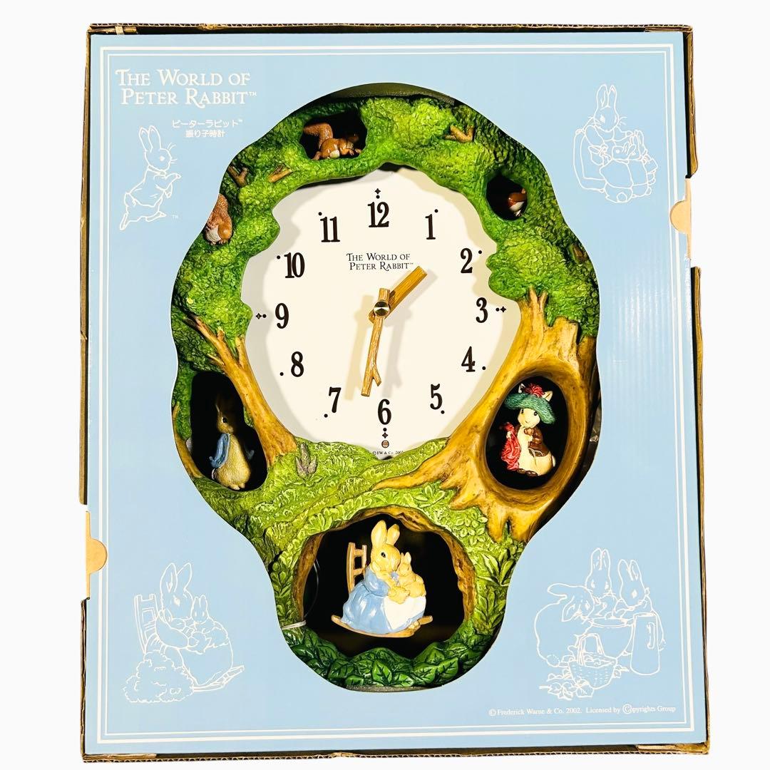 ピーターラビット メロディ掛時計 4MH776 振り子時計　からくり時計